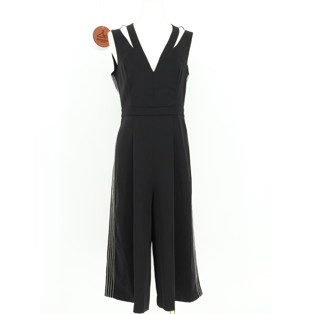 Current Air Los Angeles Black Wide Leg Cutout Back Culotte‎ Jumpsuit Size Small